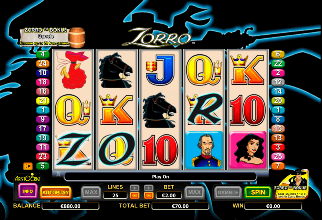 Zorro Slots, zorro casino game.