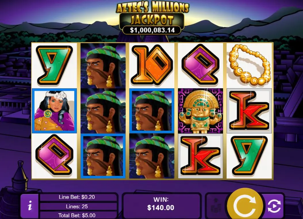 Aztec's Millions pay table