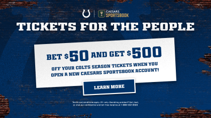 Indianapolis Colts and Caesars Sportsbook Team for $500 Season Ticket Rebate Promo