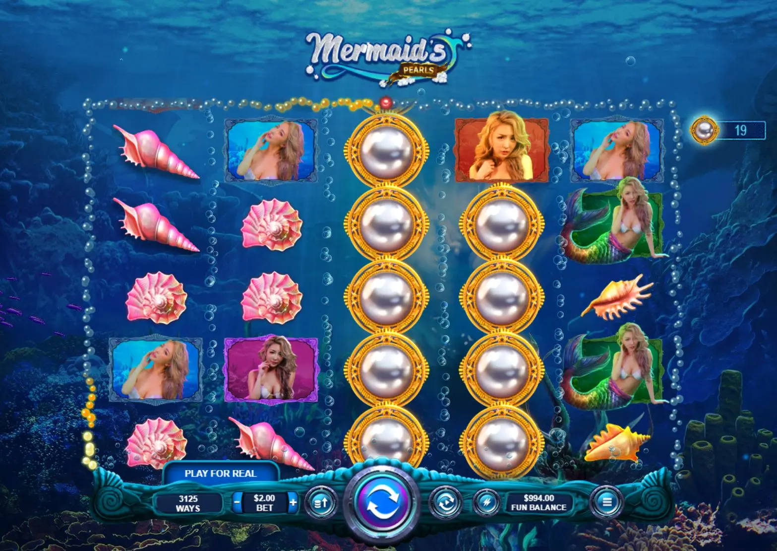 Mermaid's Pearls pay table