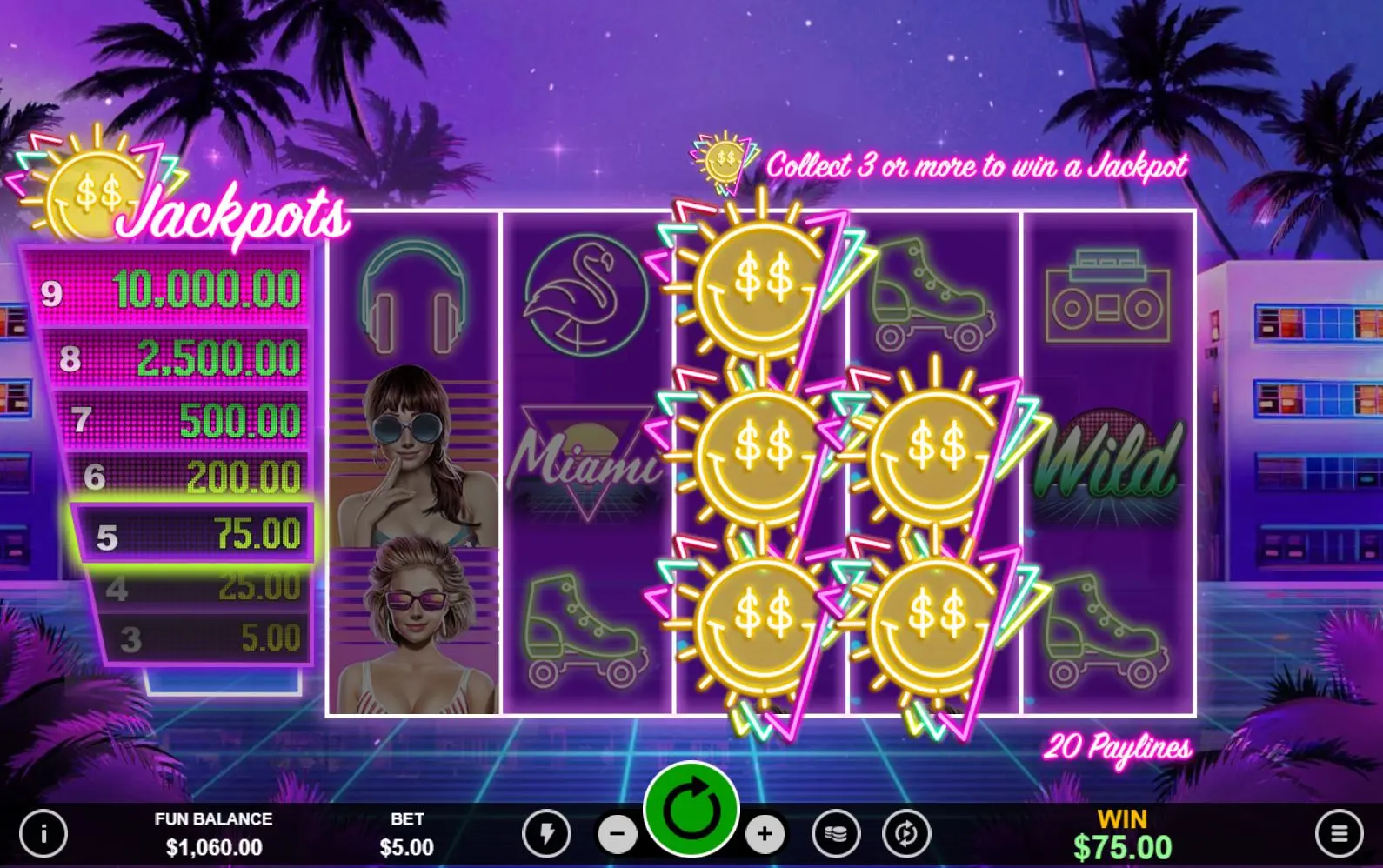 Miami Jackpots Jackpot Symbols