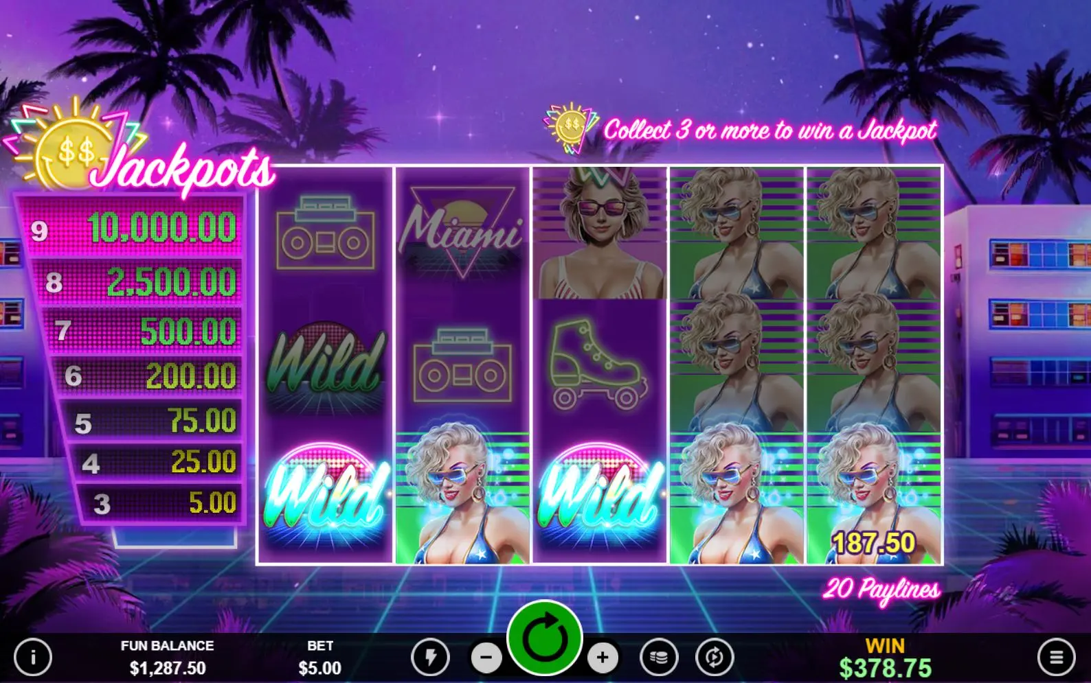 Miami Jackpots Main Features