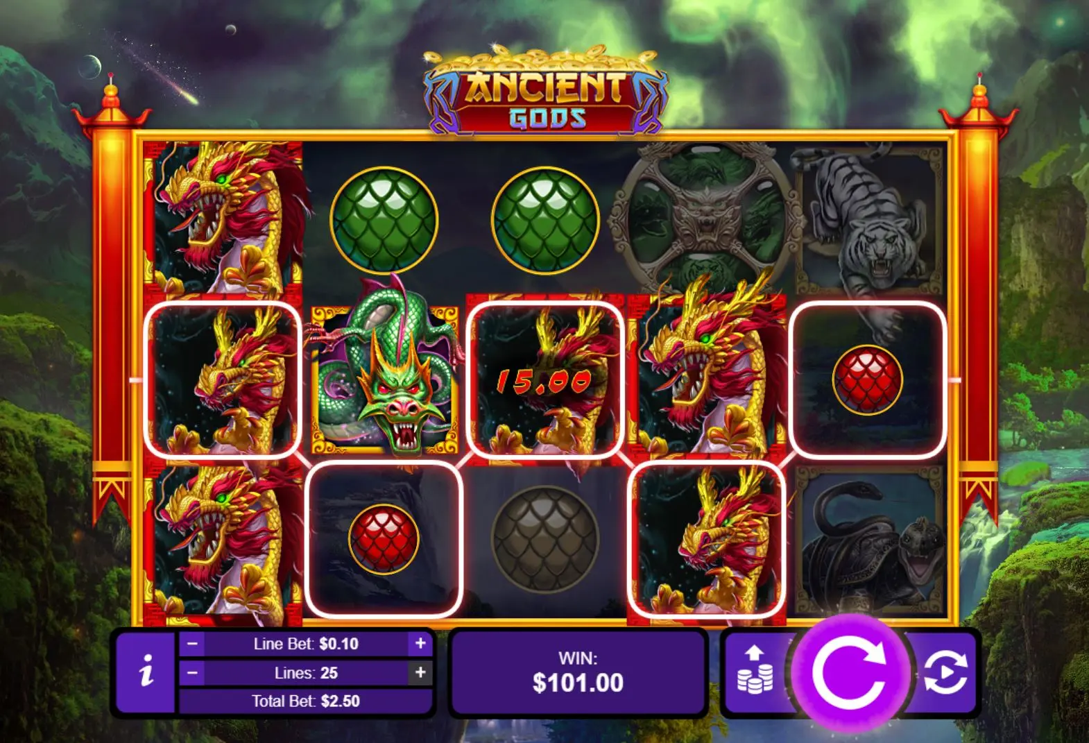 Ancient Gods Pay Table
