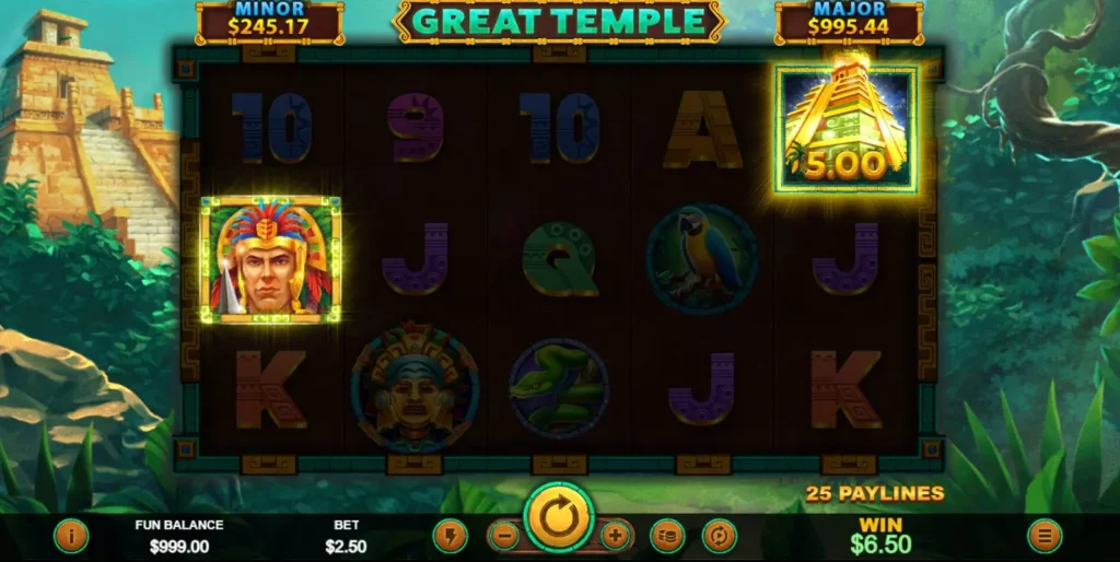 Great Temple online casino games main features