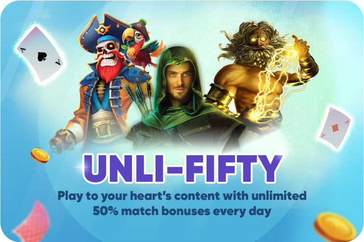 promotion unlimited 50% match bonus