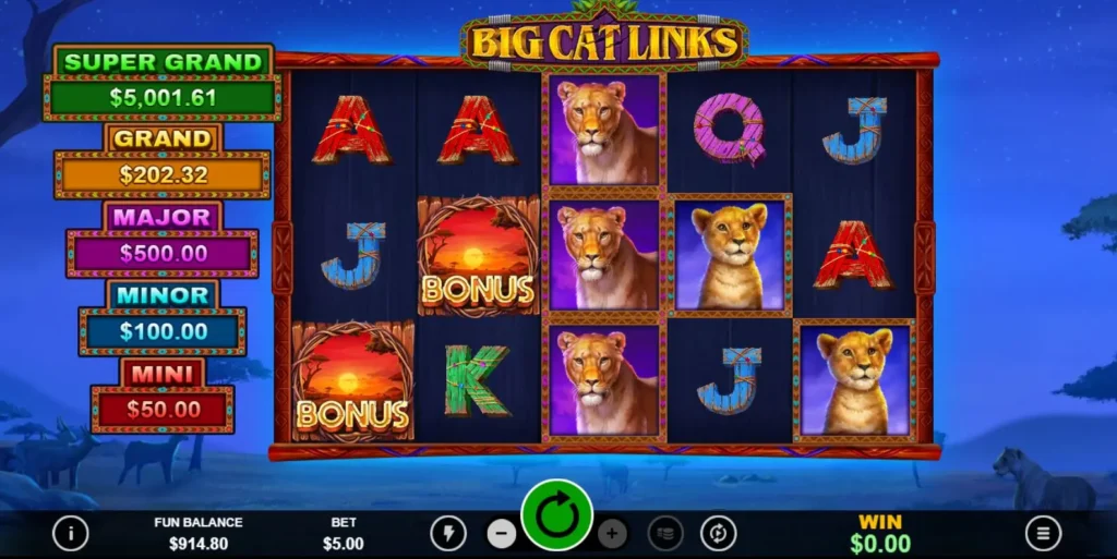 Big Cat Links online casino game review Free Games