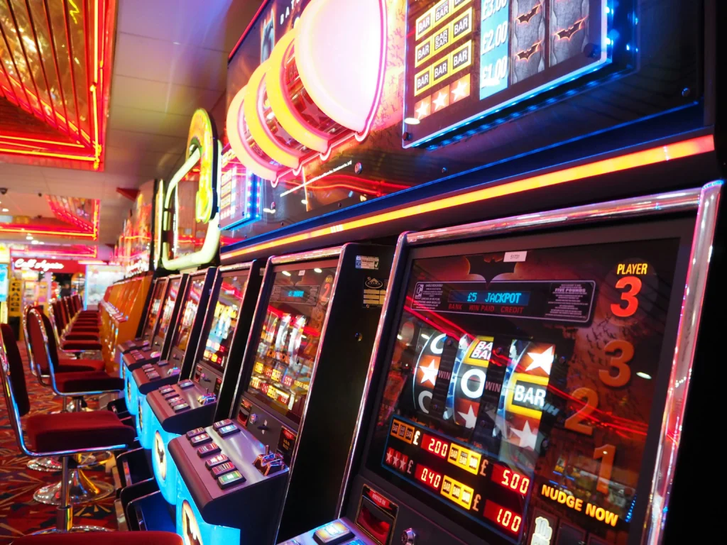 history of slots a row of slot machines