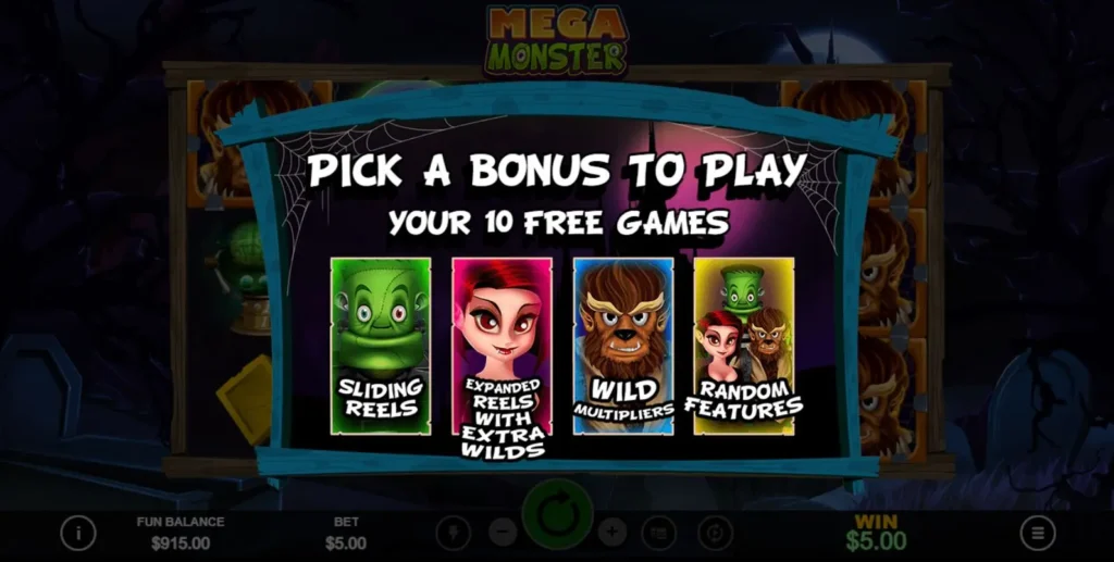 Mega Monster online casino game Free Game bonsu feature
