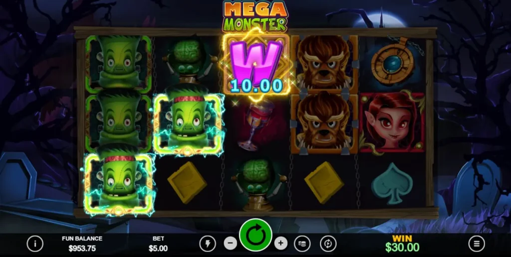 Mega Monster online casino game Franky winning payline