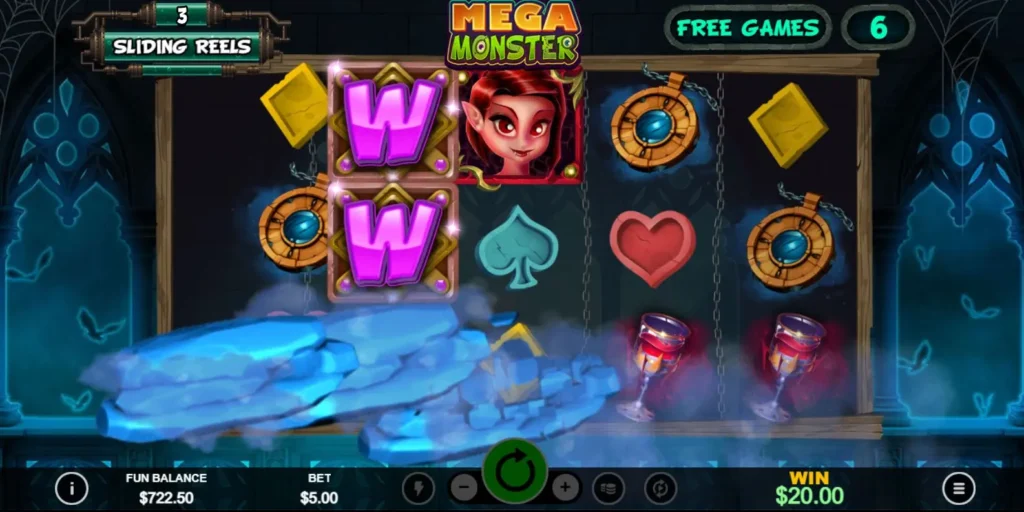 Mega Monster online casino game Sliding Reels special feature