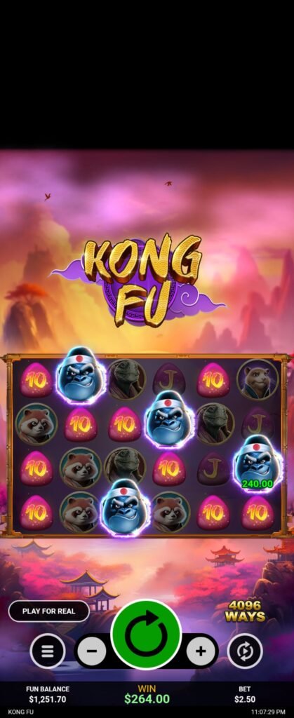 Kong Fu mobile slot game