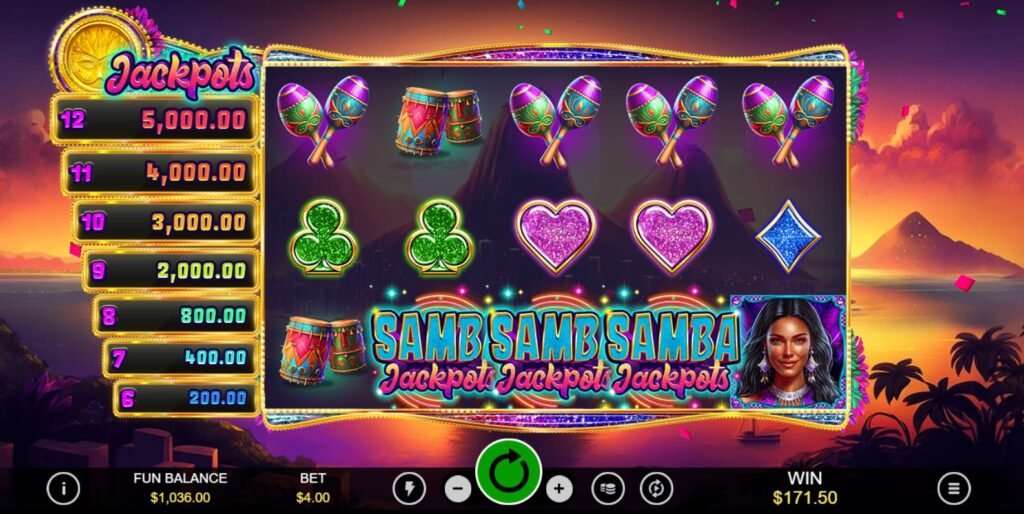 Samba online slots win