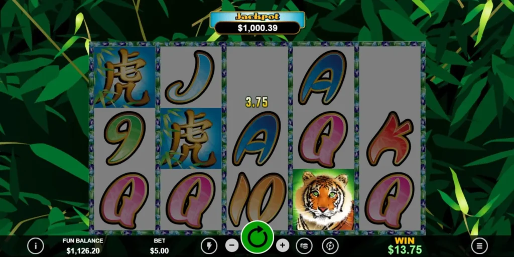 Tiger Treasures online casino game review a spin with a Tiger symbol