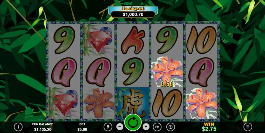 Tiger Treasures online casino game review a winning payline