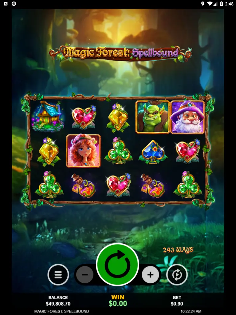 Magic Forest: Spellbound online slot game tablet version