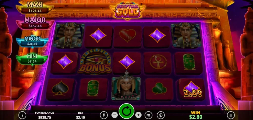 Egyptian Gold gameplay