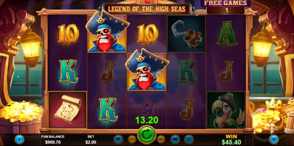 Legend of the High Seas free spin feature