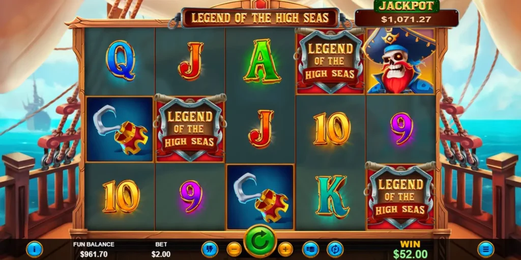 Legend of the High Seas progressive jackpot feature