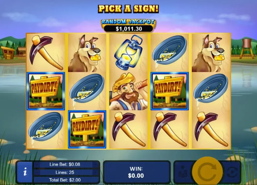 Paydirt! Free Game Pick feature