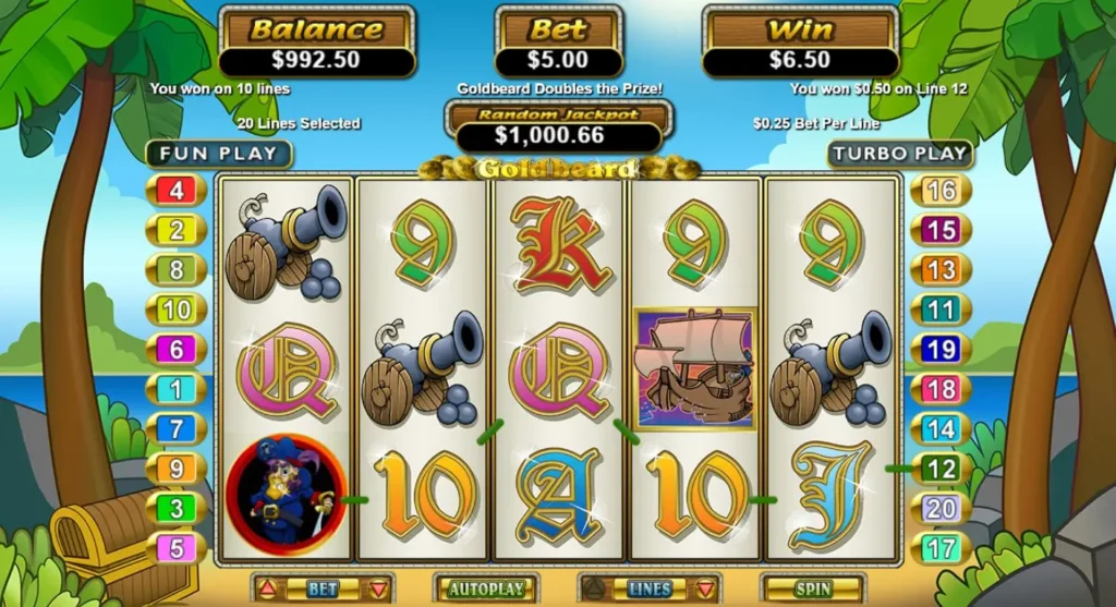 Goldbeard pirate online slot game