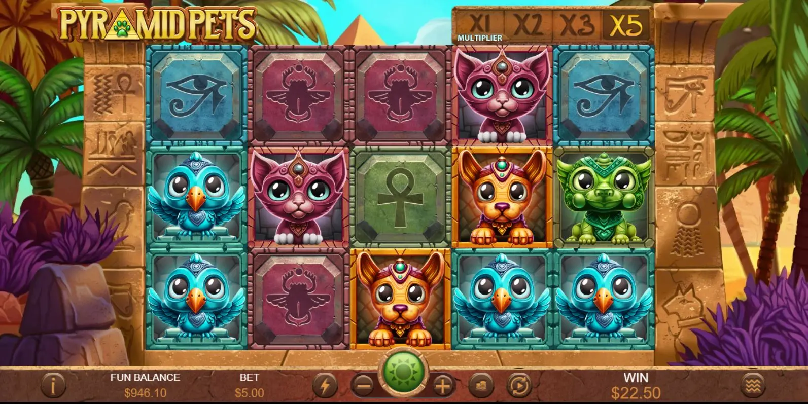 Pyramid Pets Pharaoh Multiplier feature