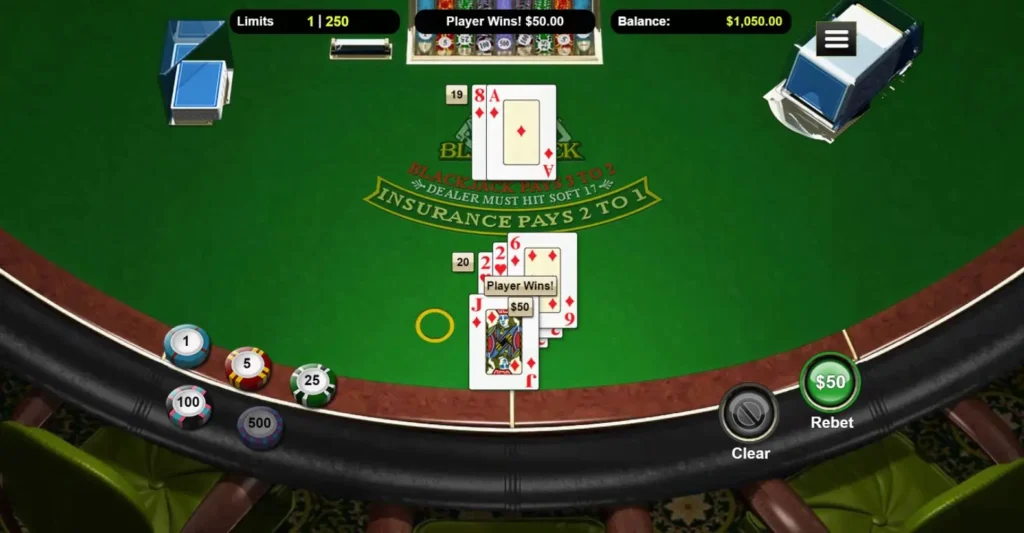 online blackjack gameplay