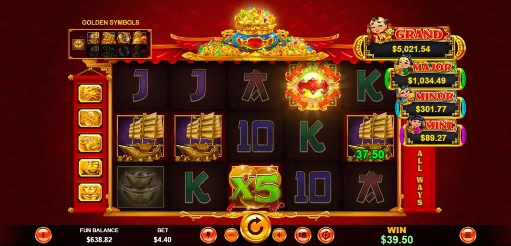 Mighty Drums Gold Symbol and Jackpots special feature