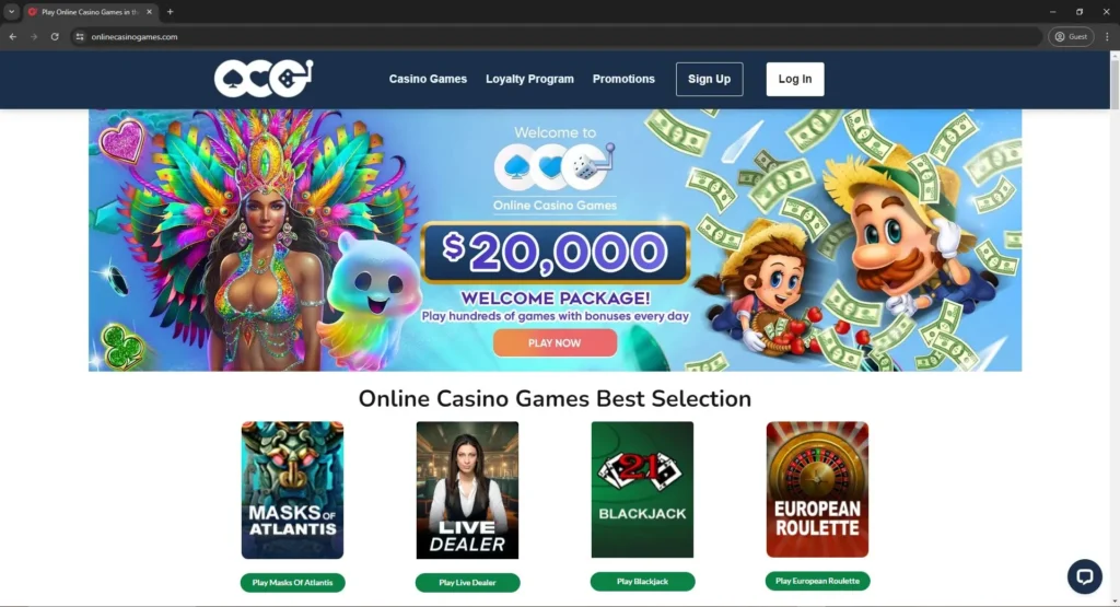 Online Casino Games homepage