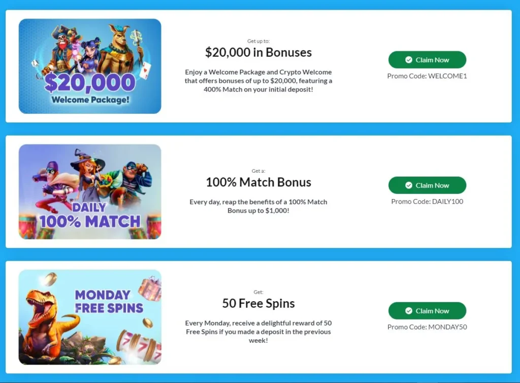 Online Casino Games promotions and bonuses