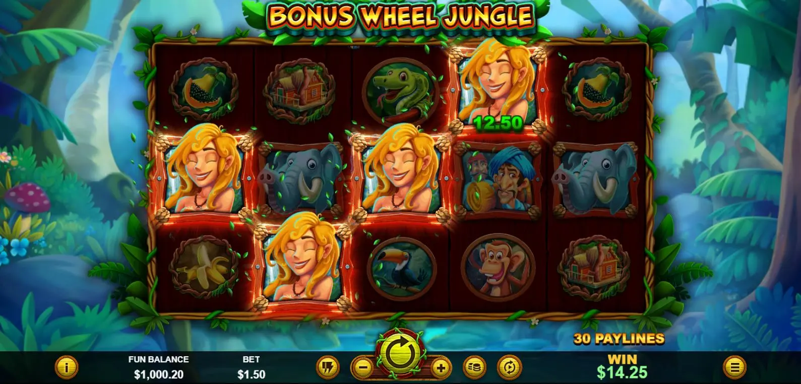 Bonus Wheel Jungle main features