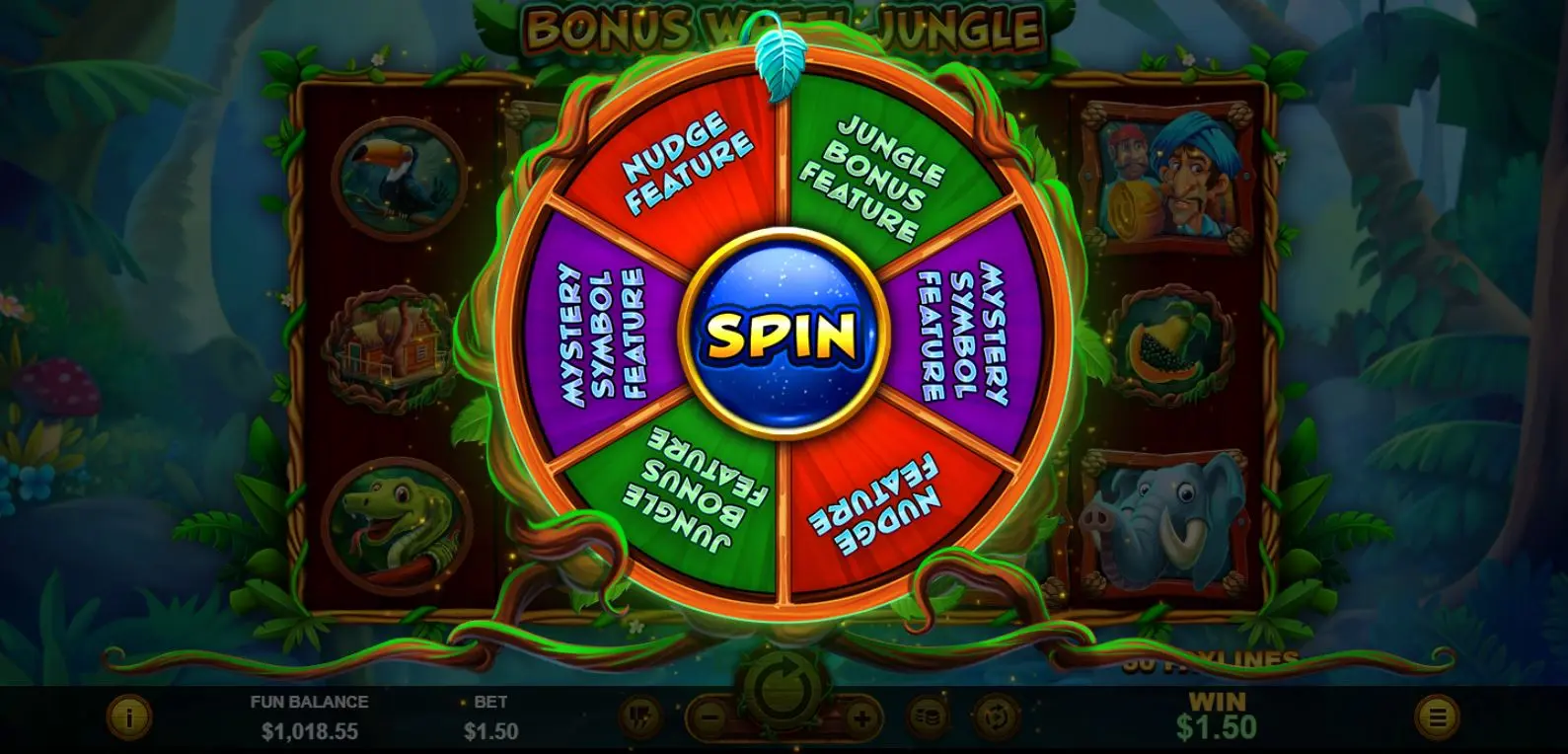 Bonus Wheel Jungle Bonus Wheel Feature