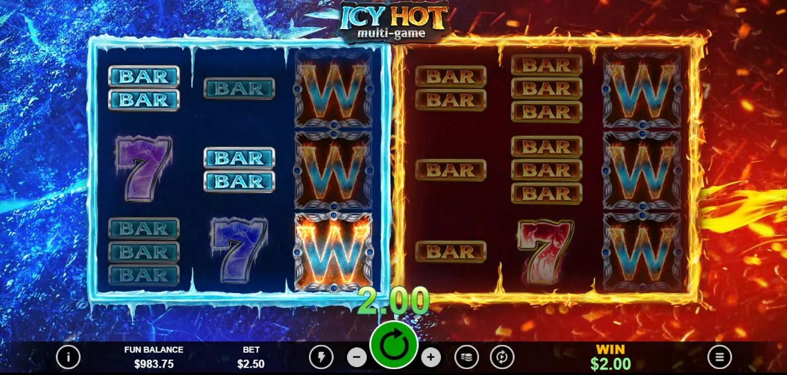 Icy Hot Multi-Game Transferring Wilds feature