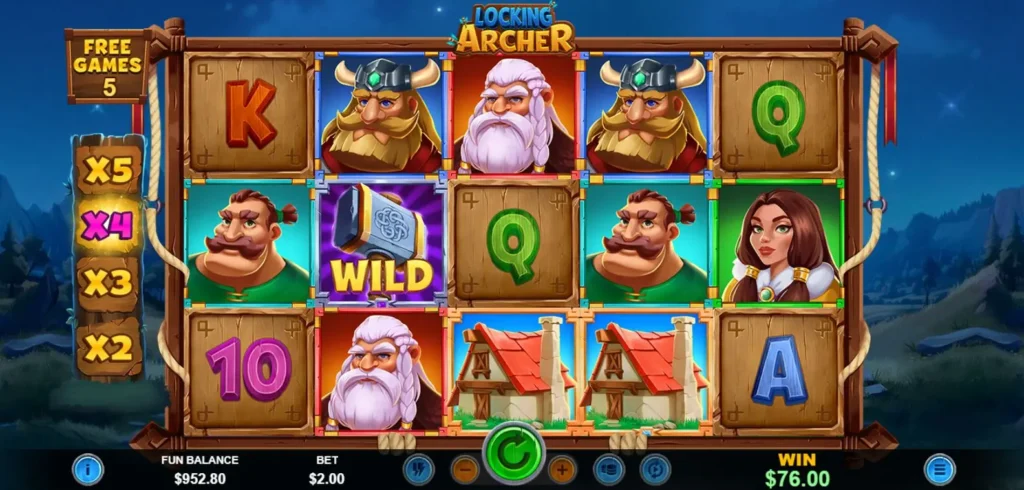 Locking Archer Free Games with Multipliers feature