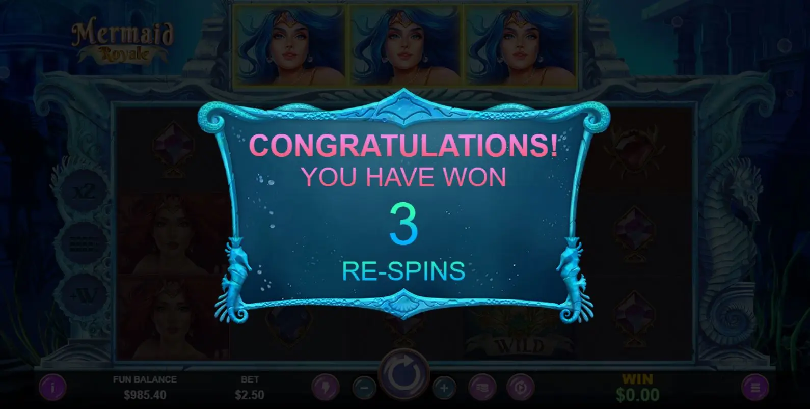 Mermaid Royale Re-Spins feature