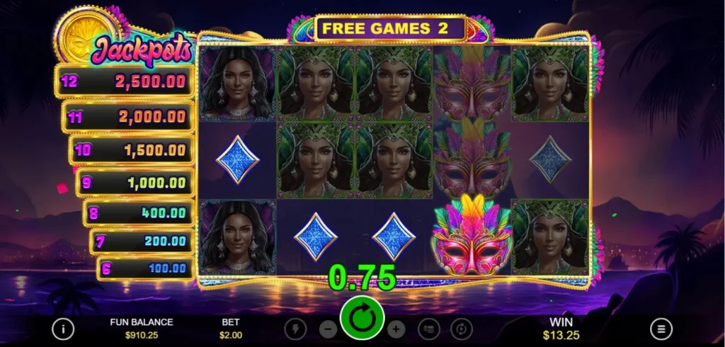Samba Jackpots Free Games feature