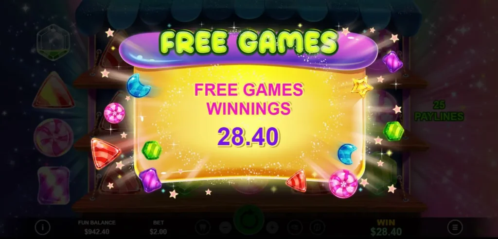 Sweet Shop Collect Free Games feature