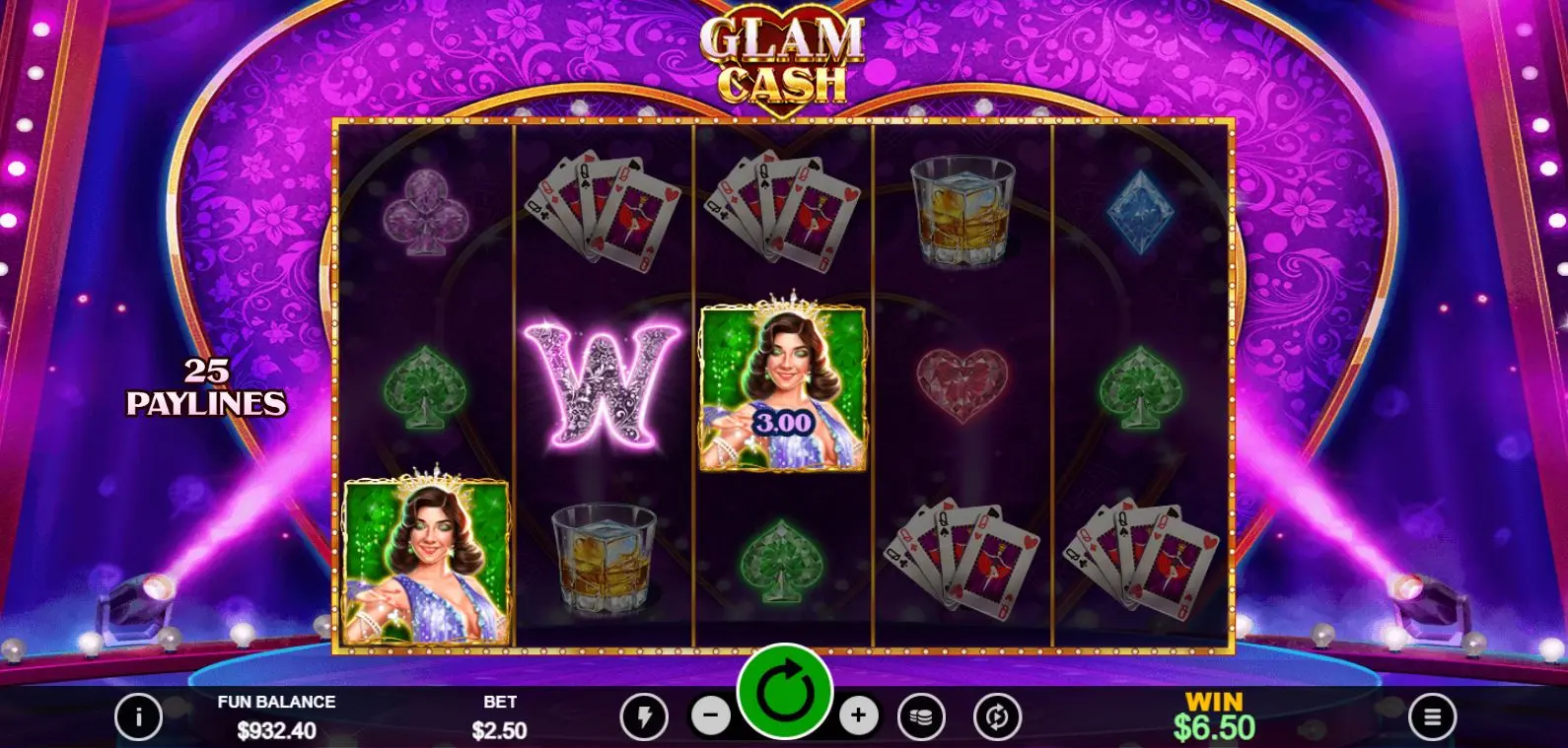 Glam Cash pay table