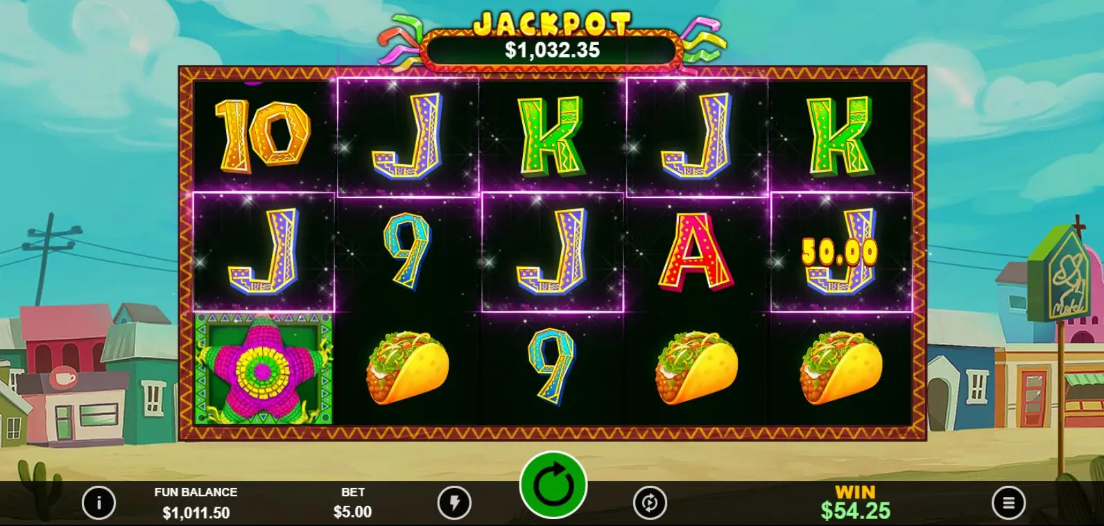 Jackpot Piñatas Deluxe pay table