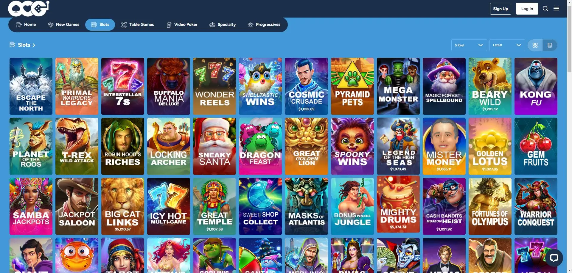 Diverse collection of online slot games with free spins