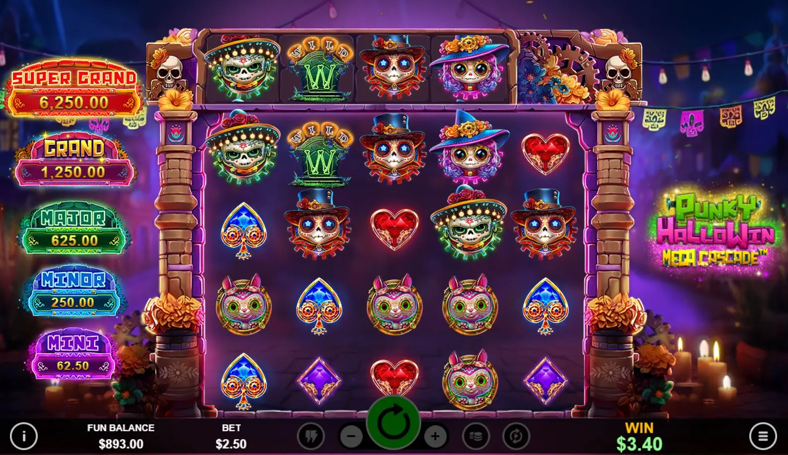 Punky HalloWin Mega Cascade main features