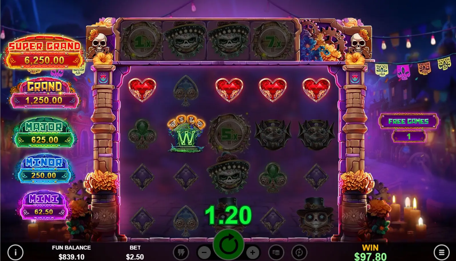 Punky HalloWin Mega Cascade Free Games feature