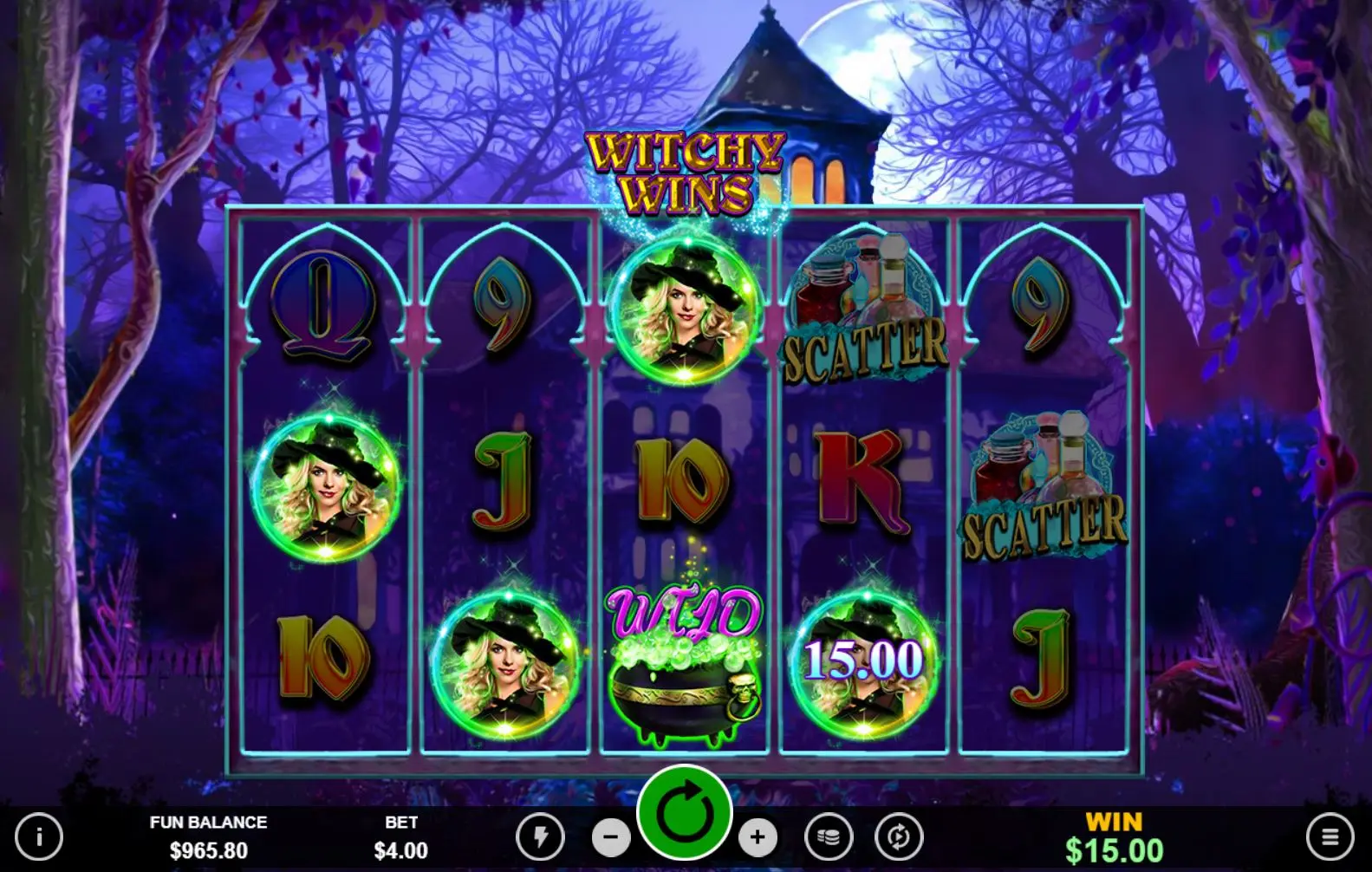 Witchy Wins pay table