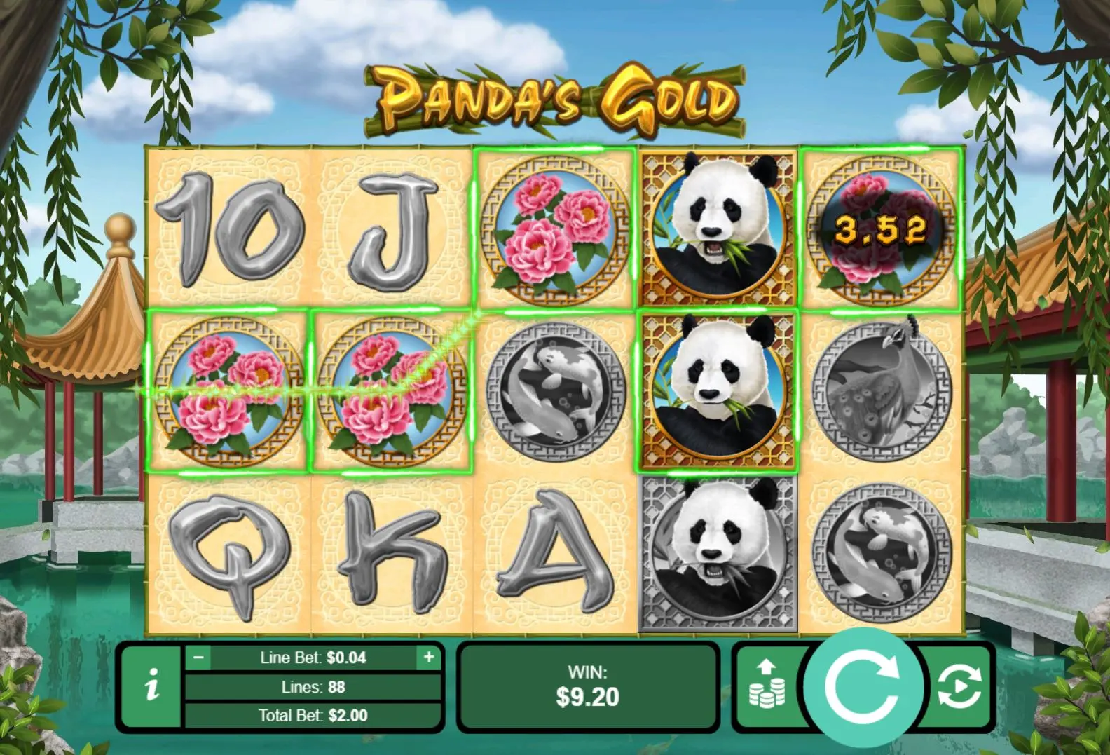 Panda's Gold pay table