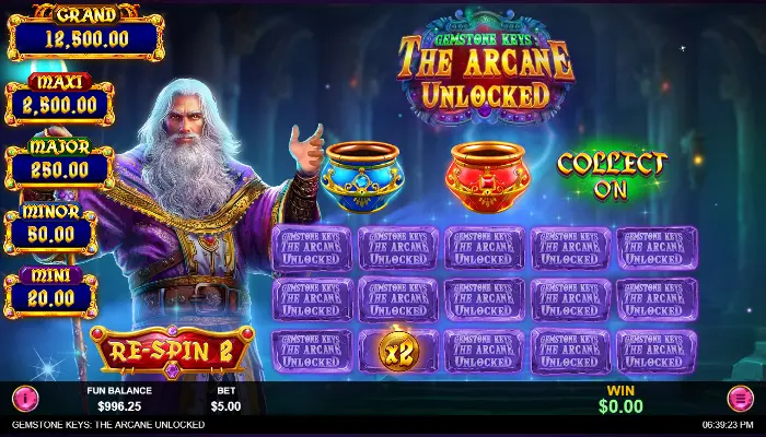 Gemstone Keys The Arcane Unlocked Hold & Spin gameplay