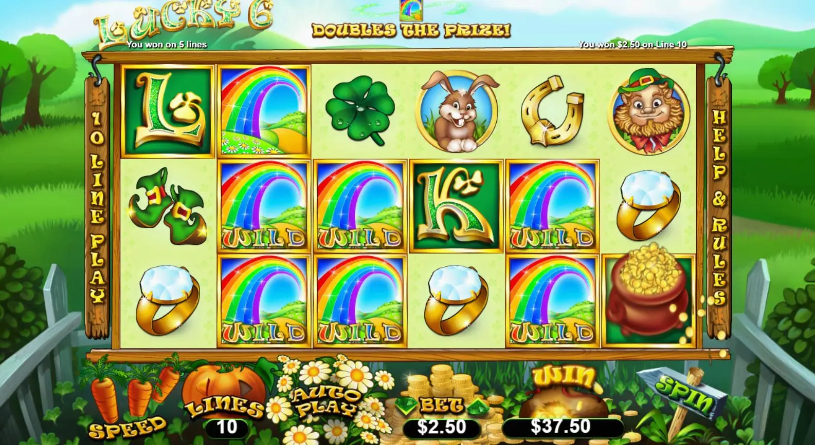 Lucky 6 Pay Table
