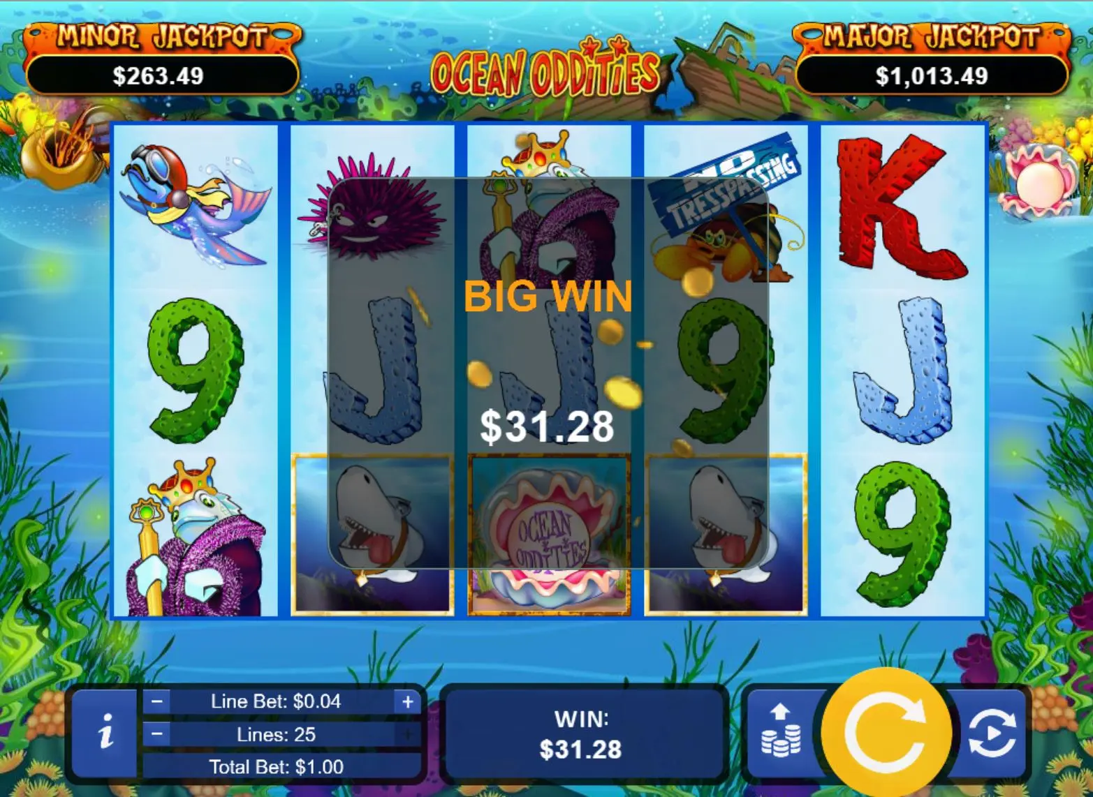 Ocean Oddities Progressive Jackpots