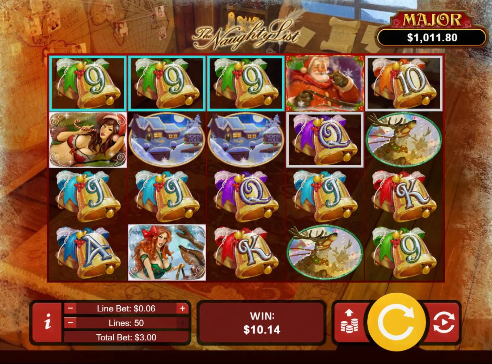 The Naughty List pay table