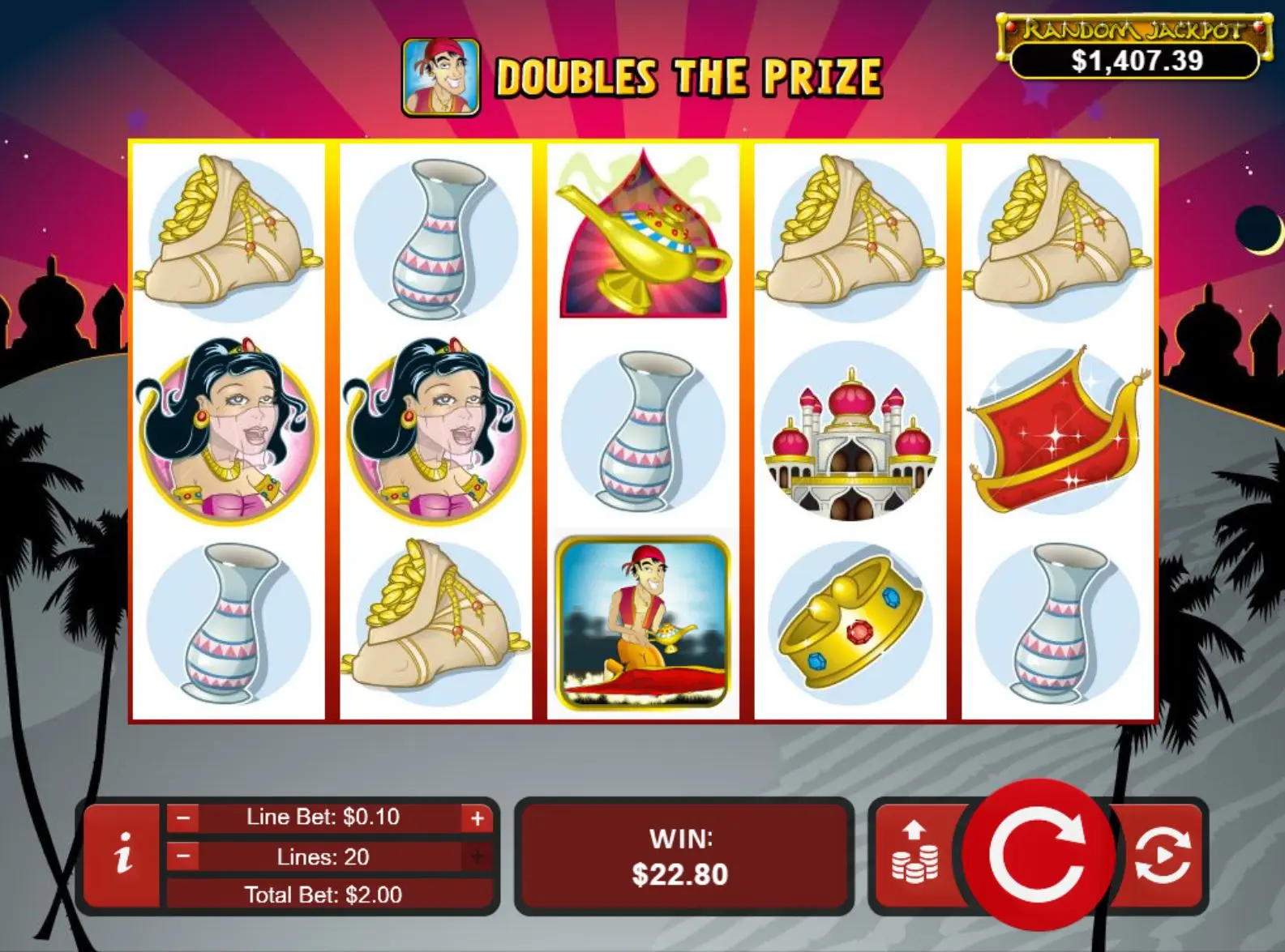 Aladdin's Wishes pay table