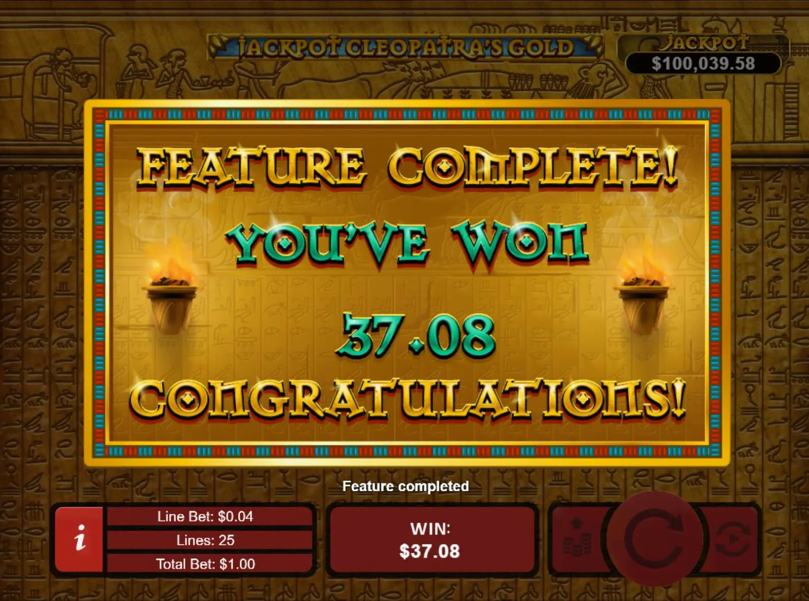 Jackpot Cleopatra's Gold Progressive Jackpot