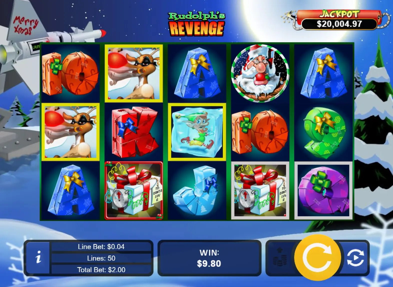 Rudolph's Revenge pay table